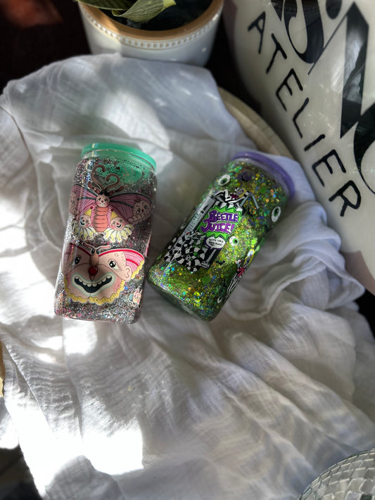 Beetlejuice Inspired Snowglobe Tumbler