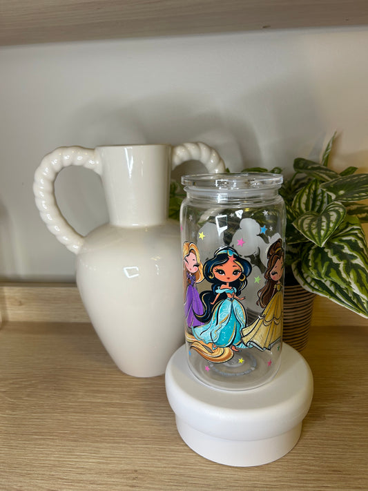 Princesses 16oz Acrylic Cup W/acrylic lid & straw