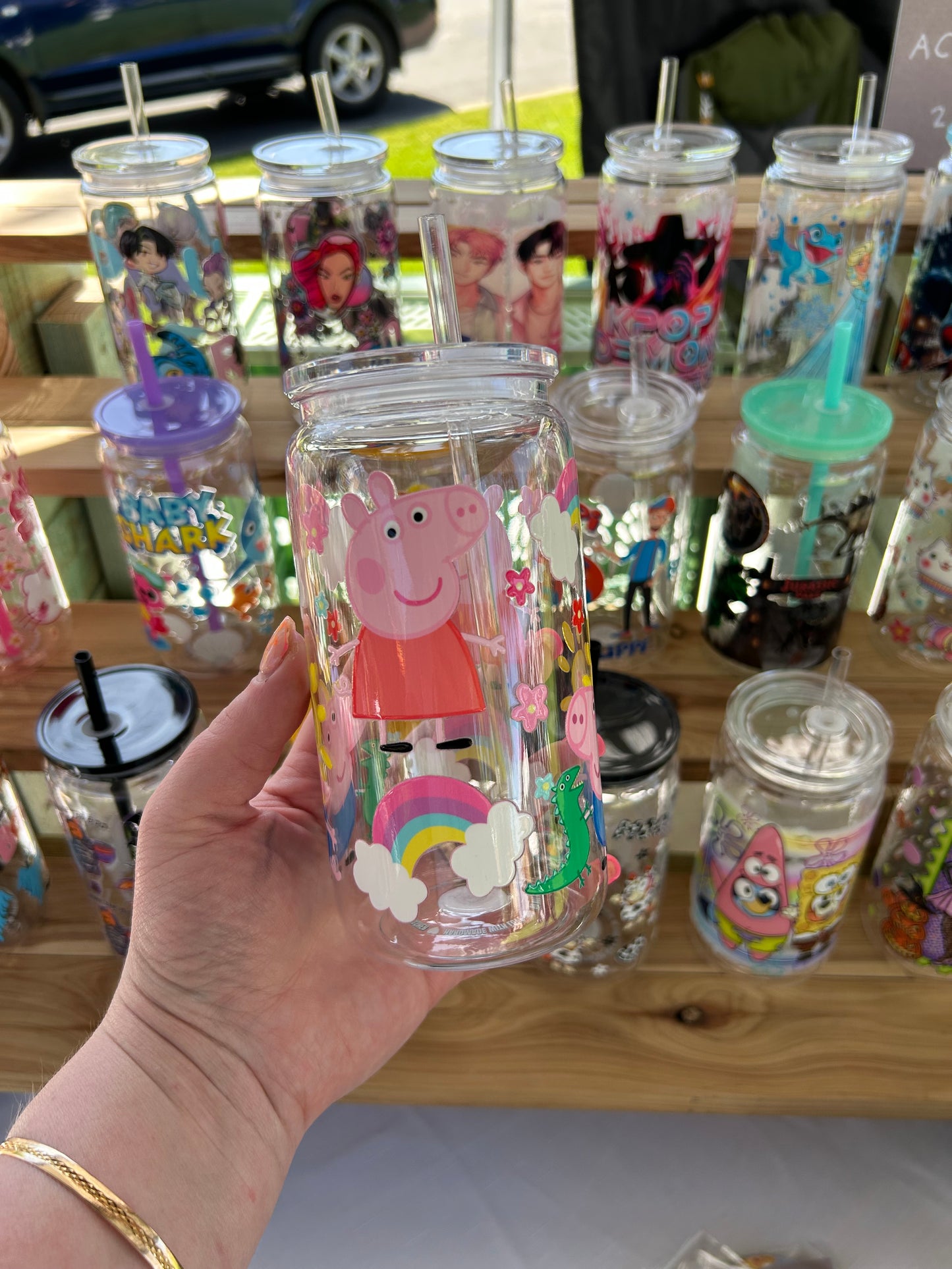 Peppa Pig 16oz Acrylic Cup W/acrylic lid & straw