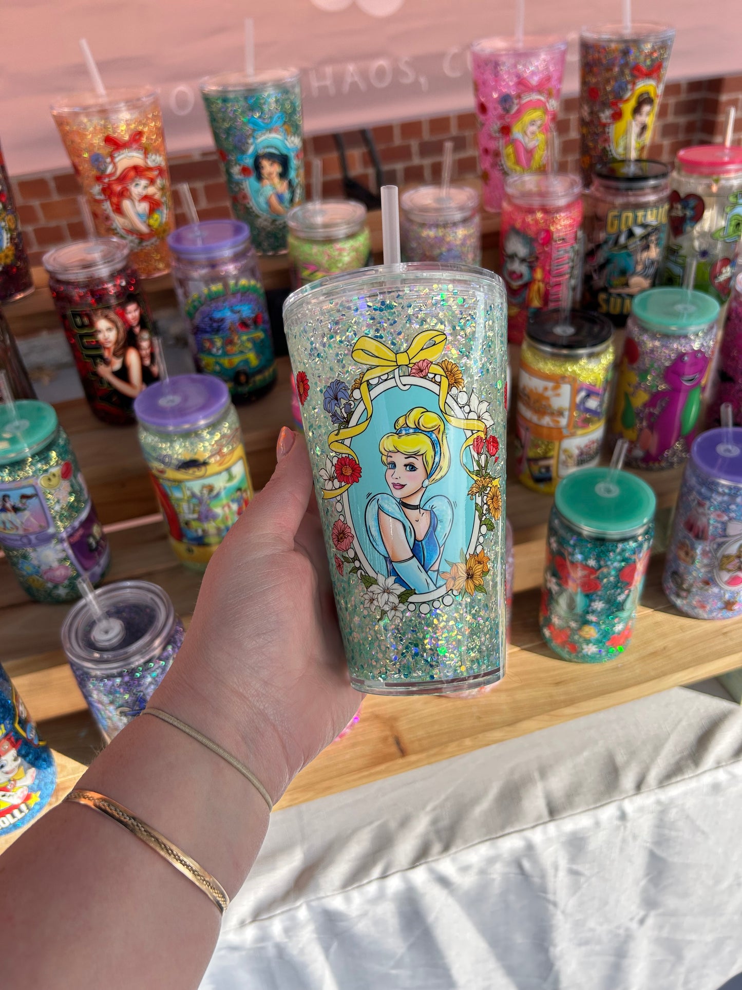 Cinderella Stadium 16oz Double Walled Acrylic Cup W/ lid & straw