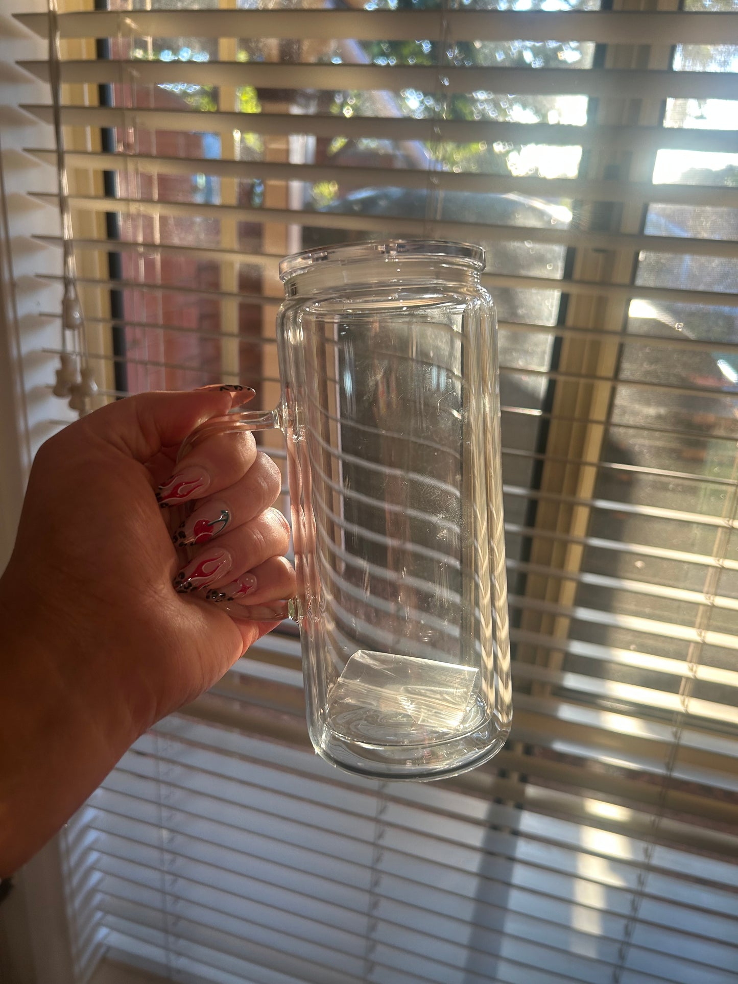 Custom Tall Handled Glass Snowglobe