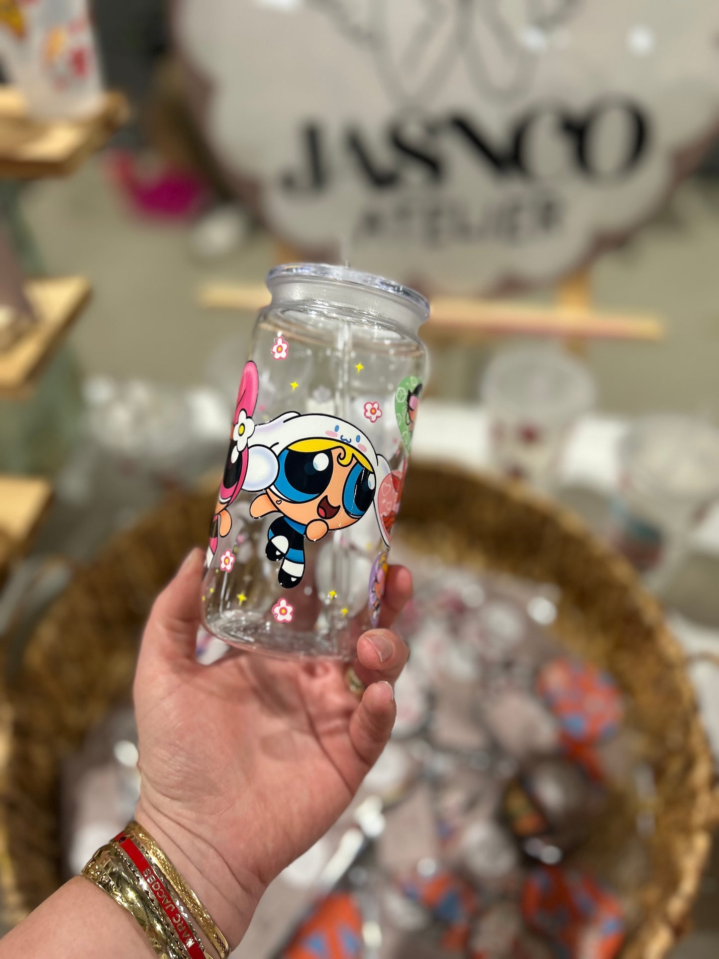 Powerpuff Girls Acrylic Tumbler w/lid & straw