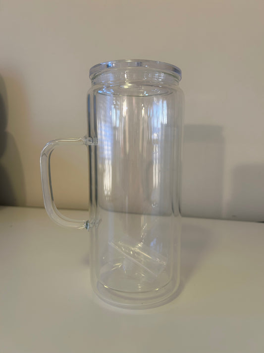 Custom Tall Handled Glass Snowglobe