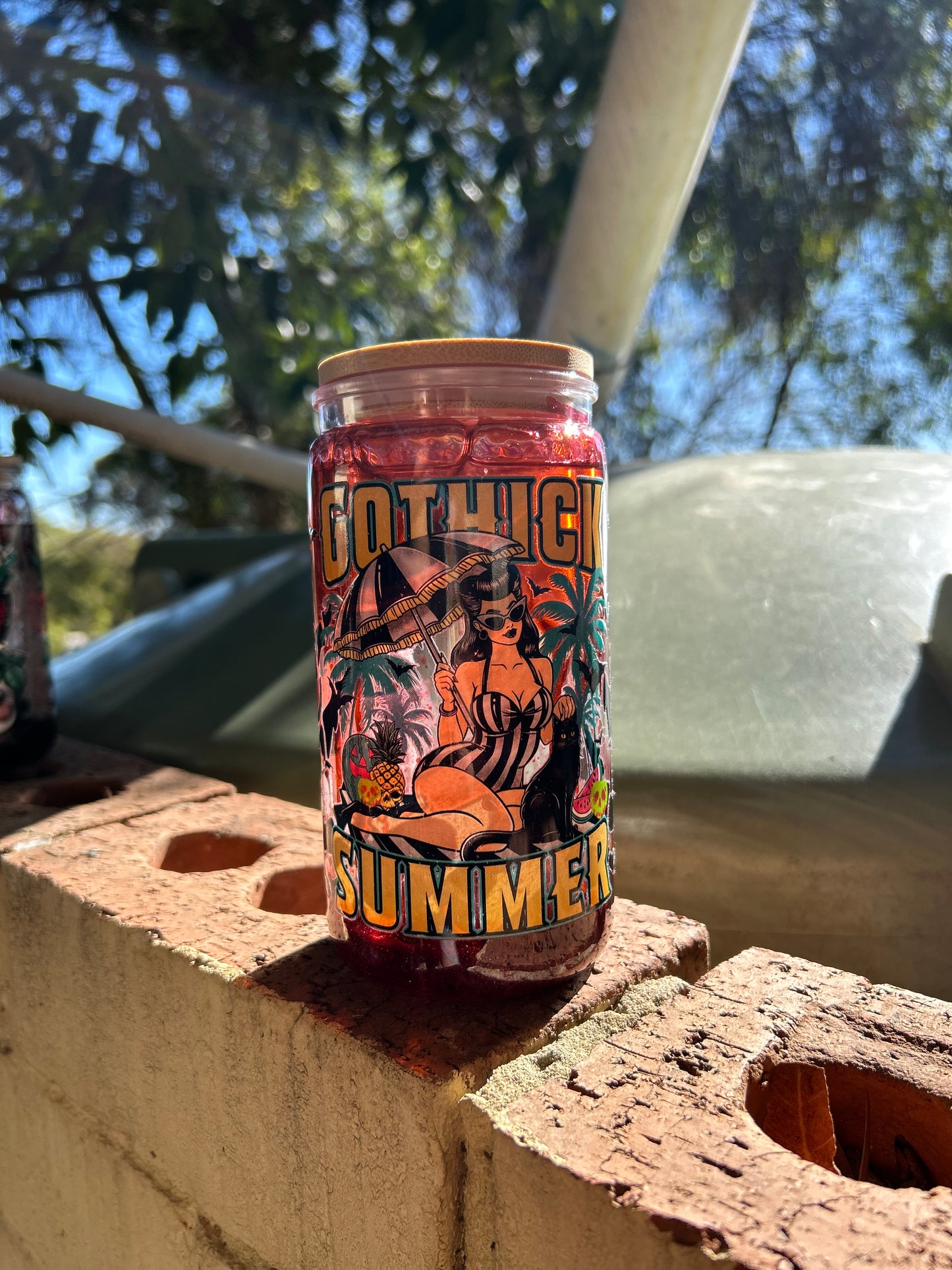 Thick Goth Blood Drip Acrylic Snowglobe Tumbler