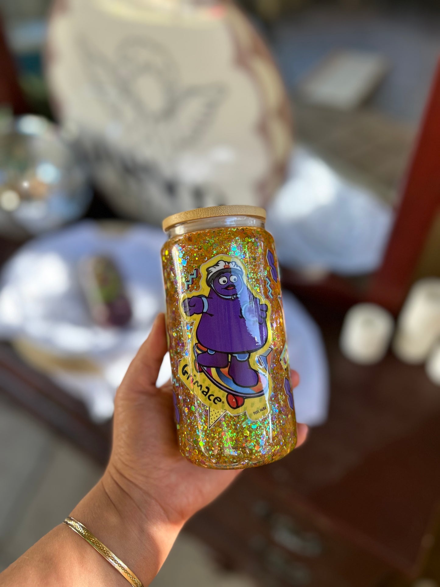 Retro Maccas Glass Snowglobe Tumbler