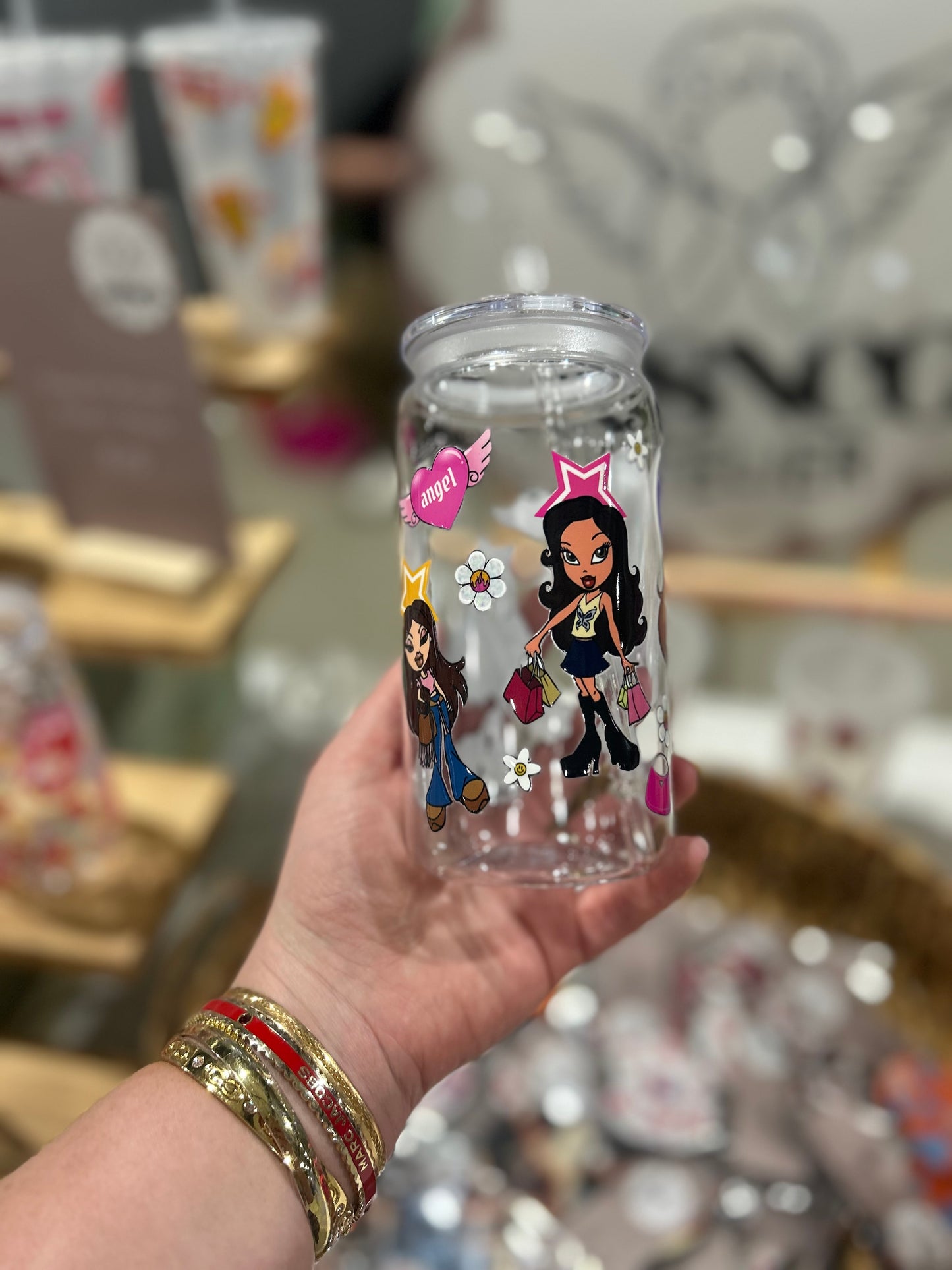 Acrylic Bratz Tumbler w/lid & straw