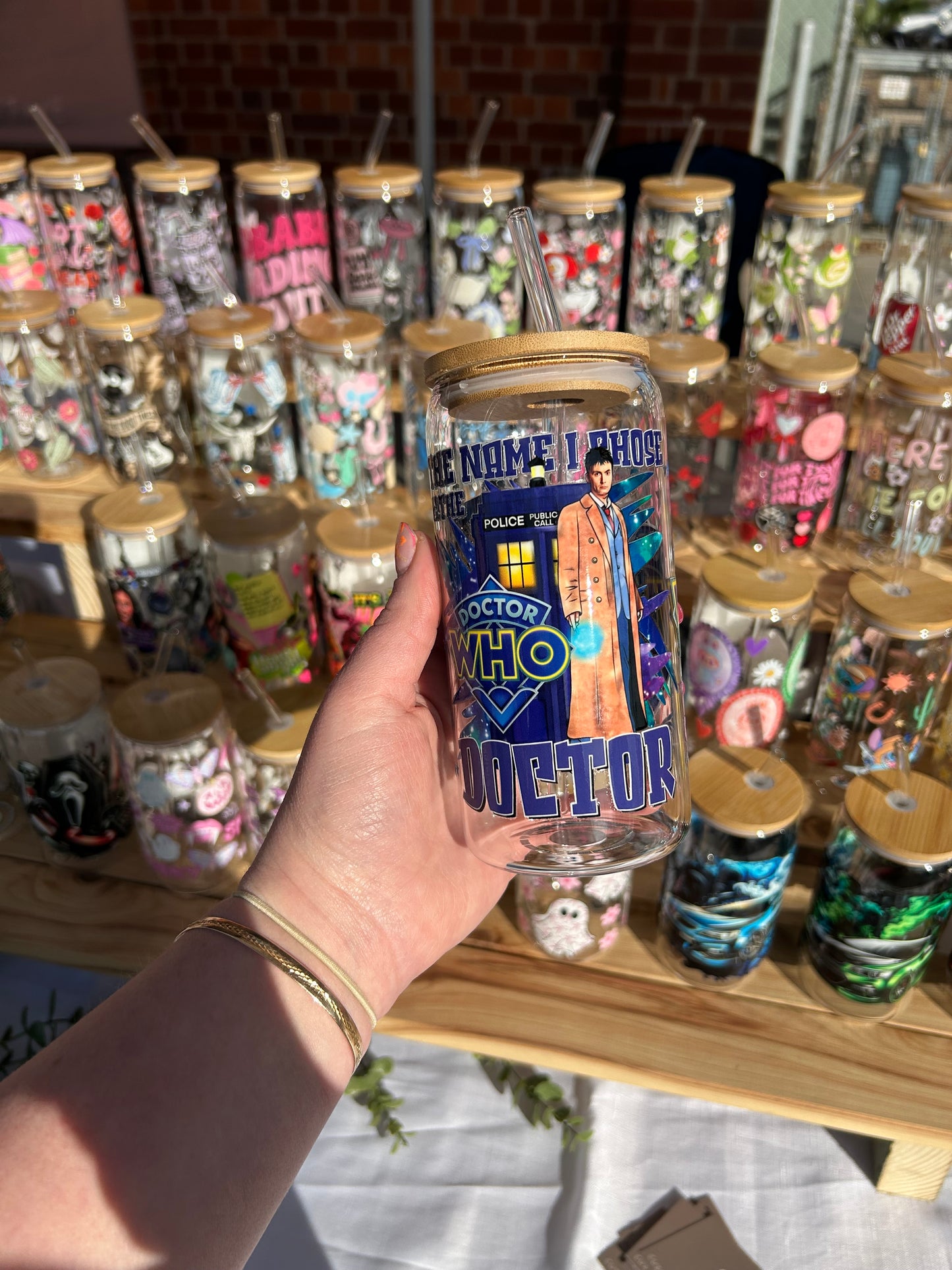 Doctor - 16oz Glass Cup w/Bamboo Lid & Glass Straw