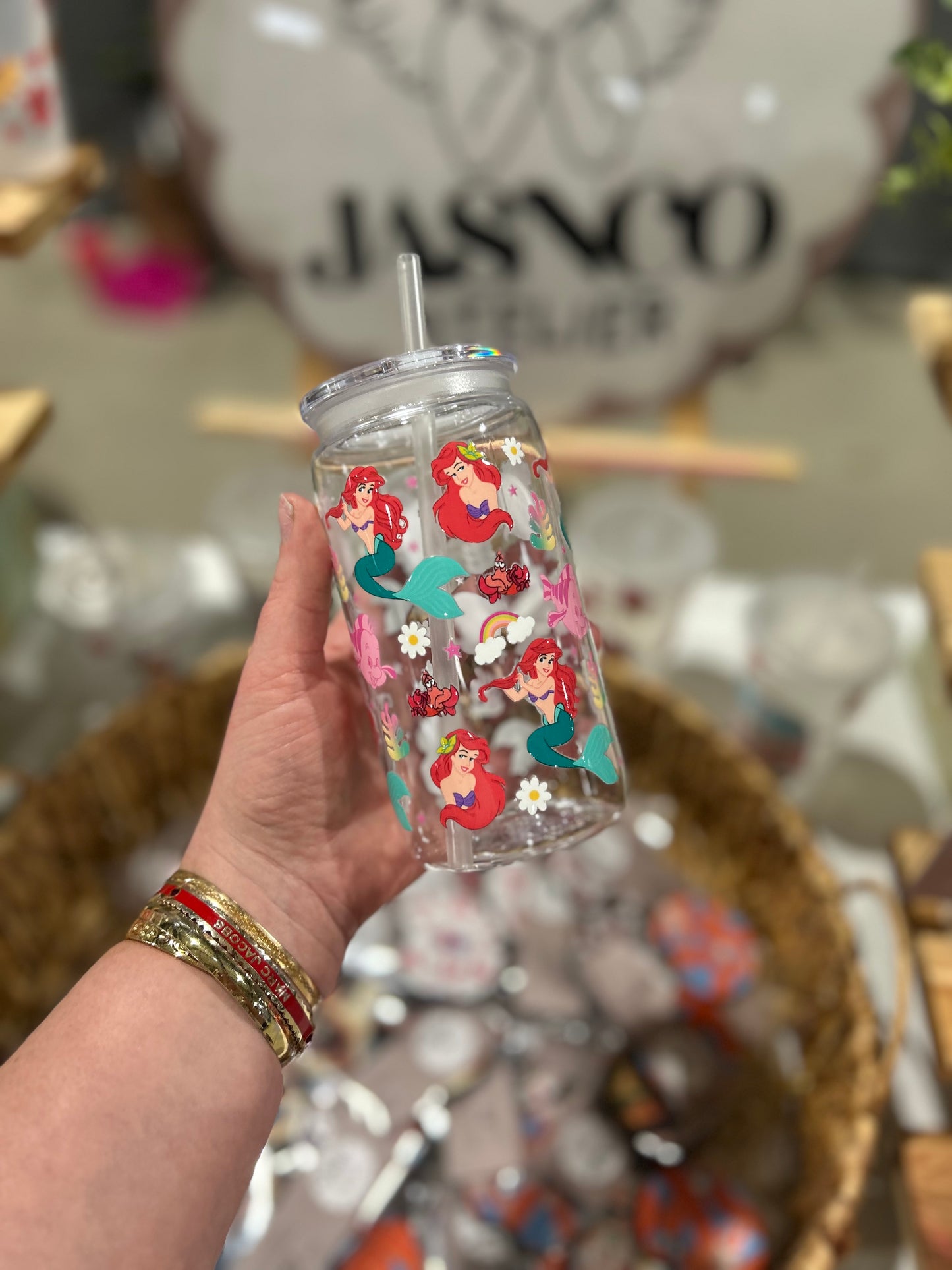 Little Mermaid Acrylic Tumbler w/lid & straw
