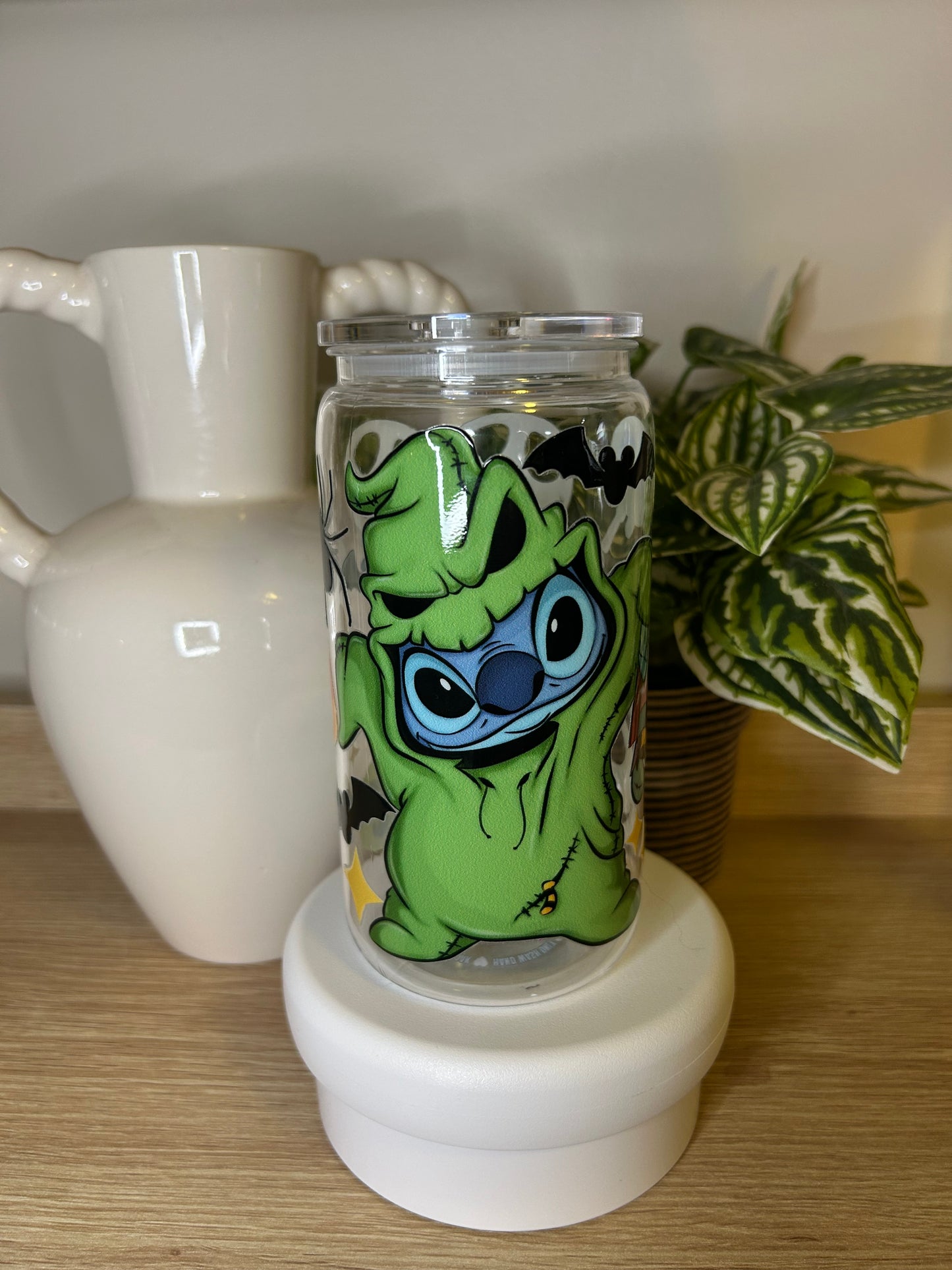 Oogie Stitch 16oz Acrylic Cup W/acrylic lid & straw