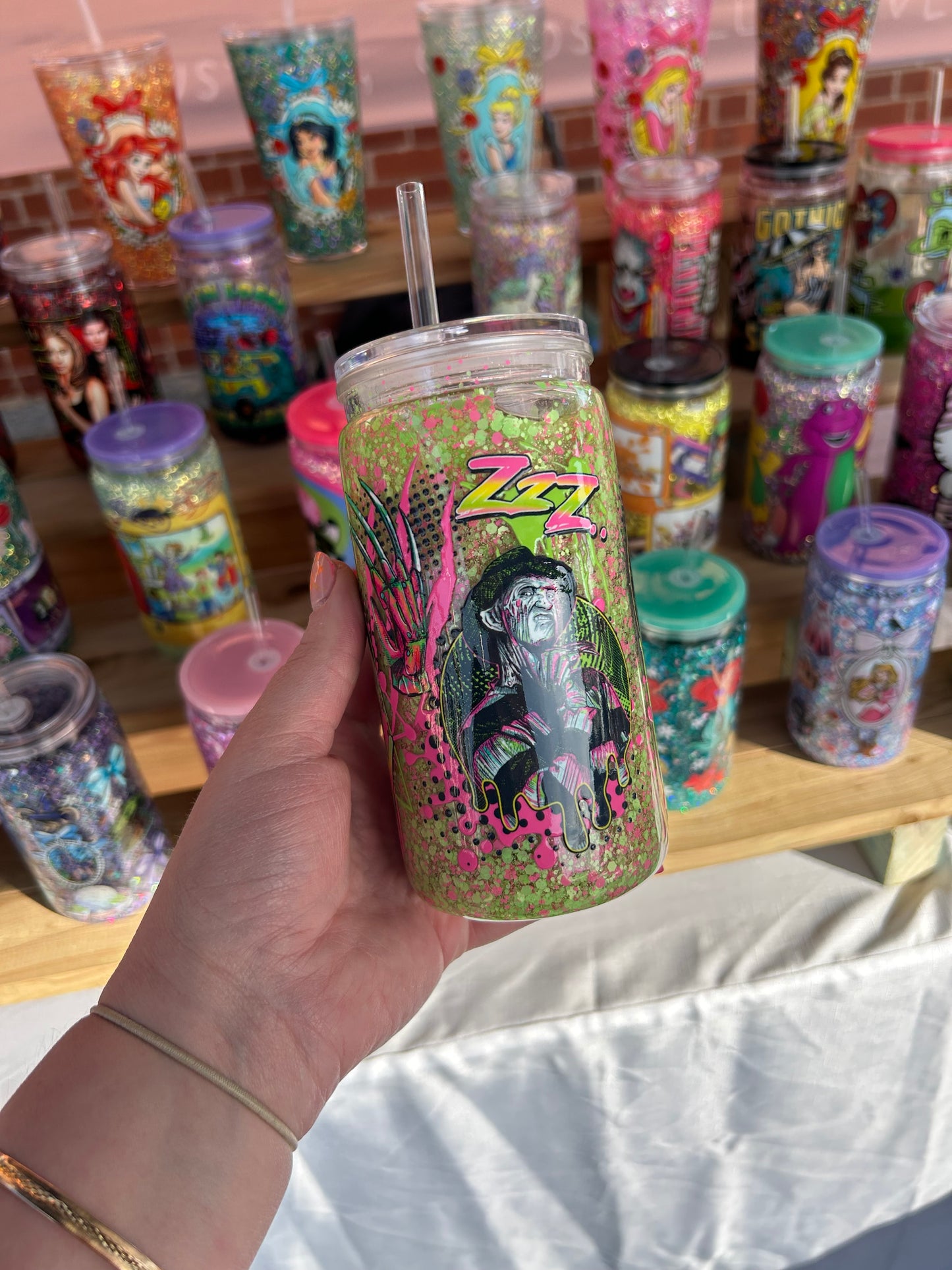 Freddy Double Walled Acrylic Cup W/ lid & straw