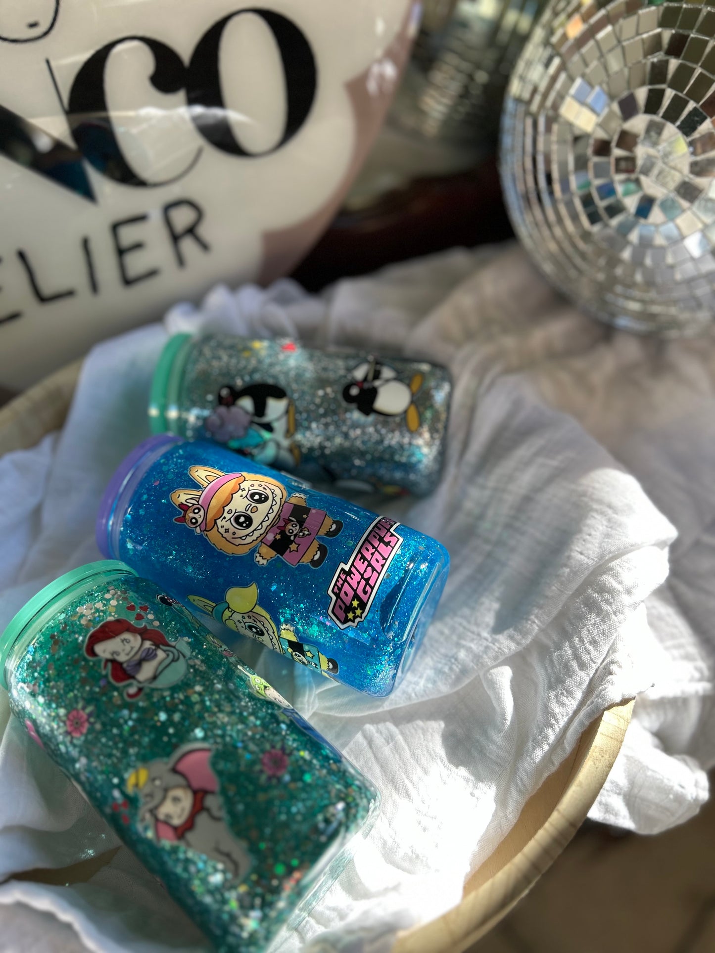 Labubu Powerpuff Girls Snowglobe Tumbler