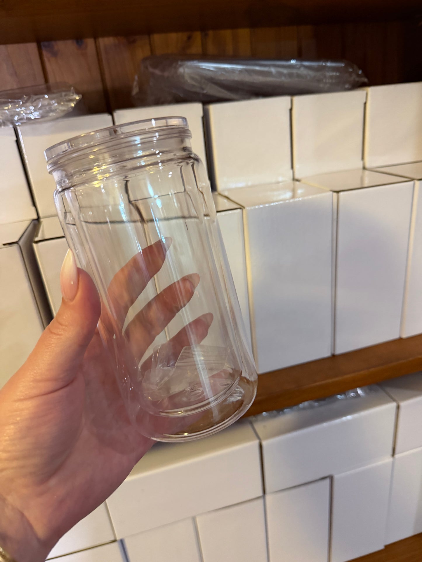 Blank Acrylic 16oz Snowglobe Tumbler
