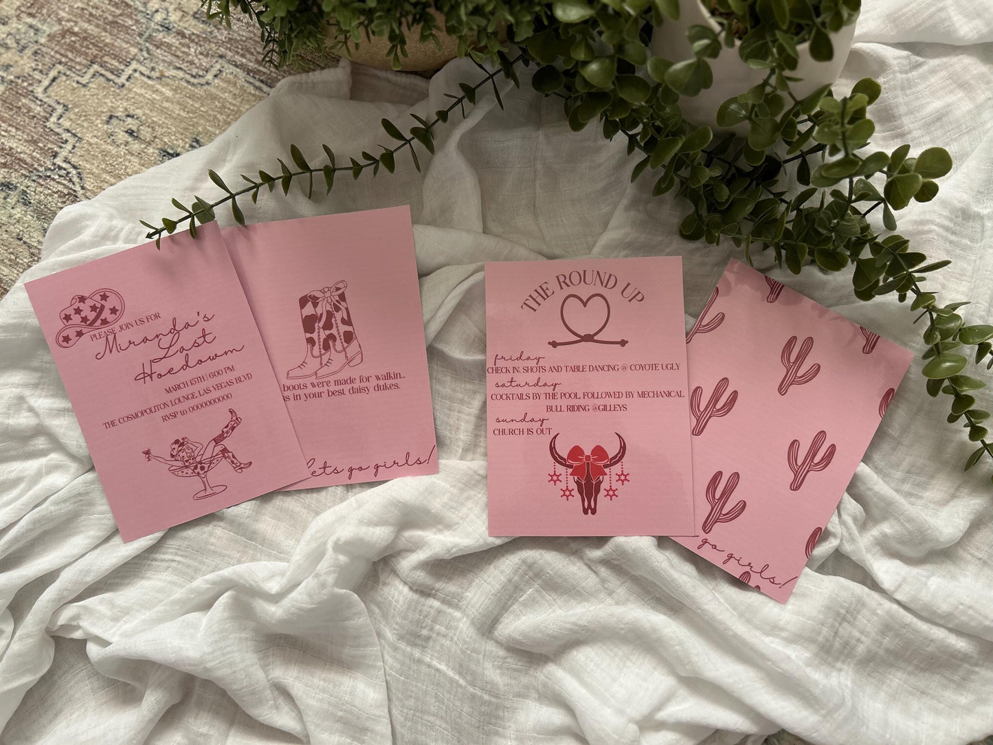 Cute Bachelorette Last Hoedown Bundle: Invitation and Program, My Last Hoedown, Rodeo/Martini Cowgirl Theme. Bachelorette wedding invitation