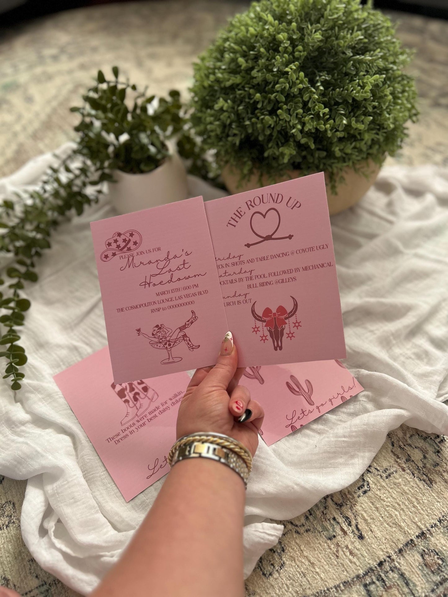Cute Bachelorette Last Hoedown Bundle: Invitation and Program, My Last Hoedown, Rodeo/Martini Cowgirl Theme. Bachelorette wedding invitation