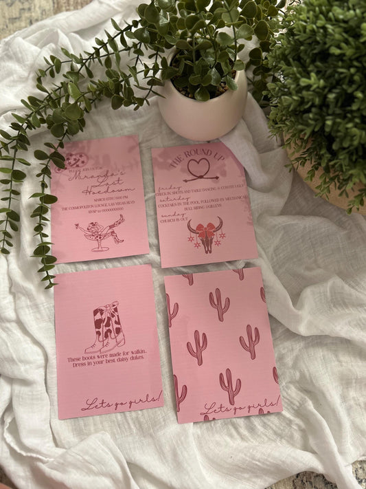 Cute Bachelorette Last Hoedown Bundle: Invitation and Program, My Last Hoedown, Rodeo/Martini Cowgirl Theme. Bachelorette wedding invitation