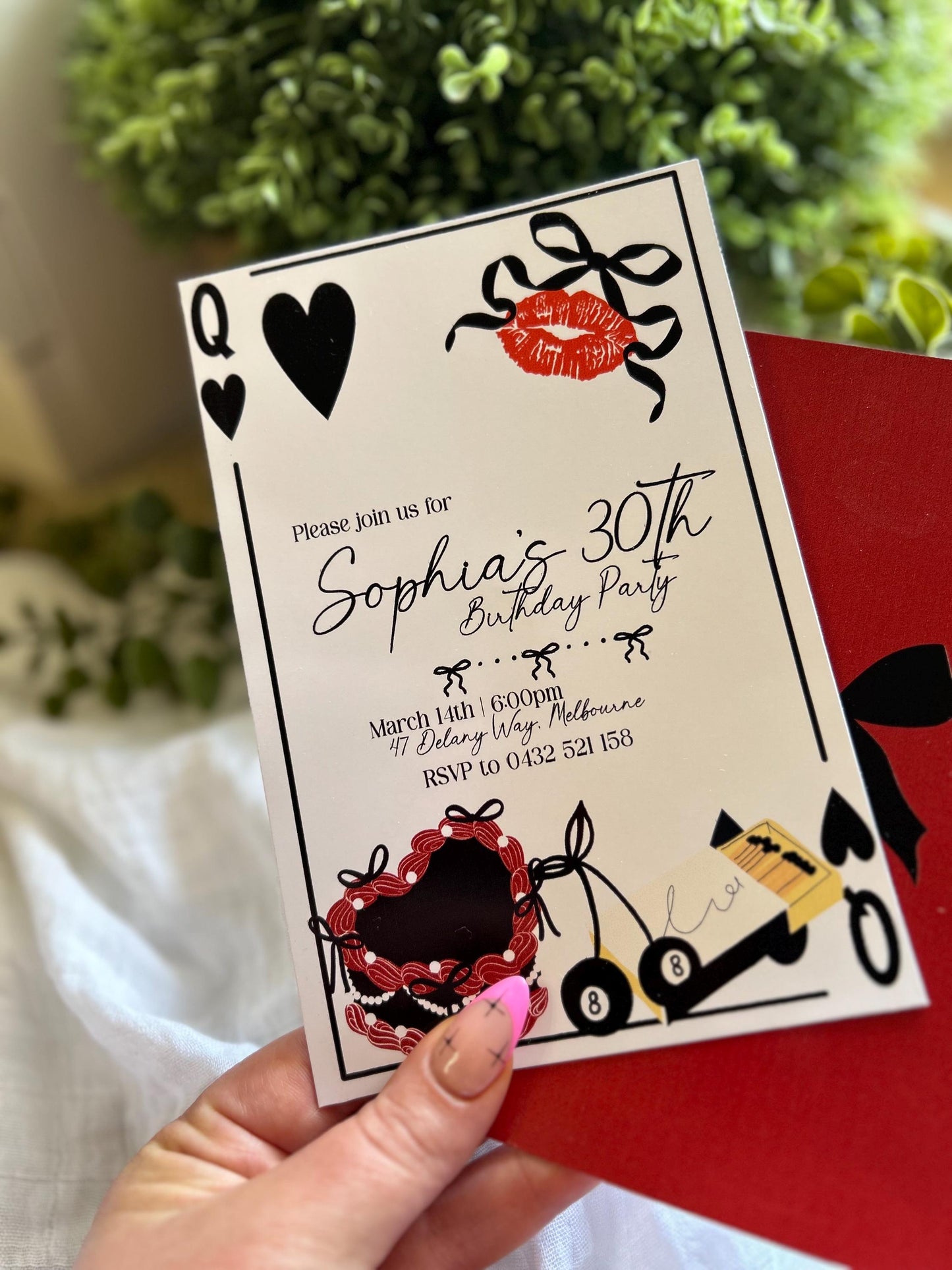 Ladies 30th 21st Glam Lucky coquette Bachelorette Birthday Theme Party Dinner Wedding Reception Invitation Teen Girl Party E-invite Canva