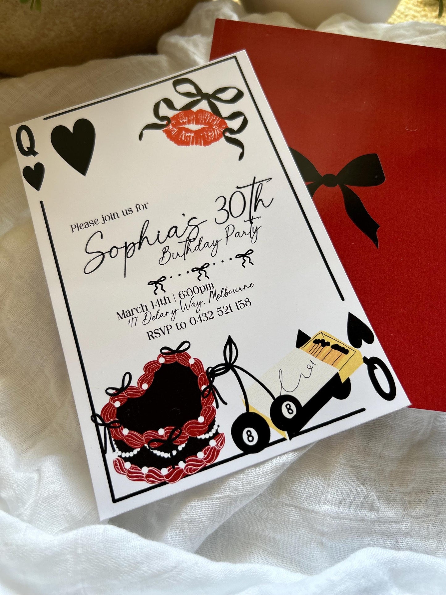 Ladies 30th 21st Glam Lucky coquette Bachelorette Birthday Theme Party Dinner Wedding Reception Invitation Teen Girl Party E-invite Canva