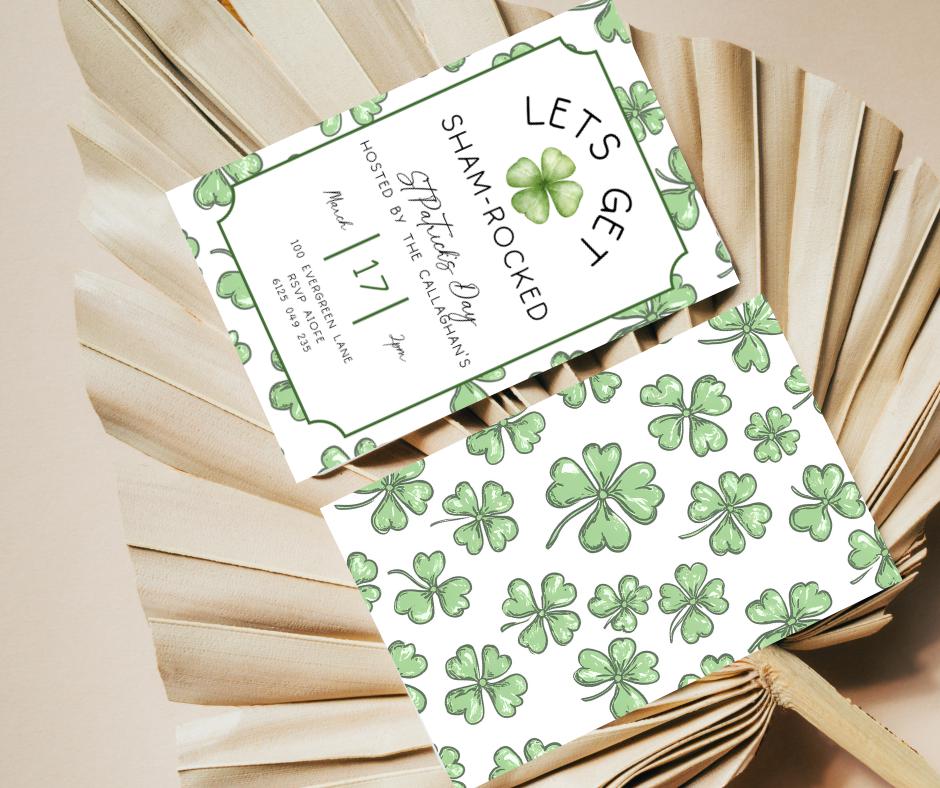 St Patrick's Day Party Lets Get Shamrocked Invitation Editable Saint Patrick Day Party Invite Shamrock, Invitation Shamrock Instant Download