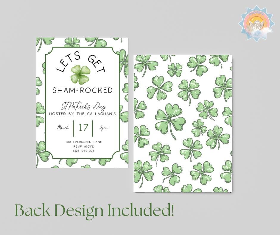 St Patrick's Day Party Lets Get Shamrocked Invitation Editable Saint Patrick Day Party Invite Shamrock, Invitation Shamrock Instant Download