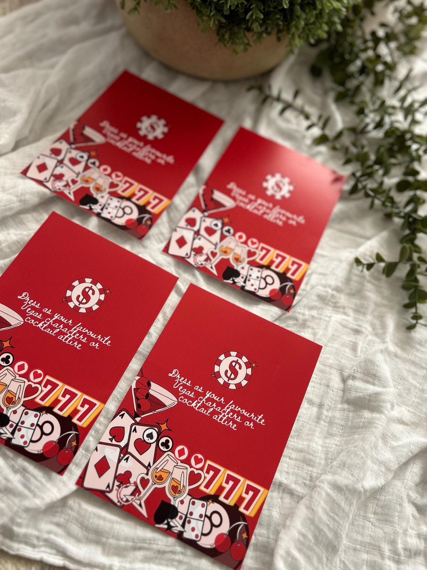 Las Vegas Casino Night Themed Party Invitations Bachelorette Milestone 21 30 18 Birthday Party Dinner Wedding Elopement Reception Invitation
