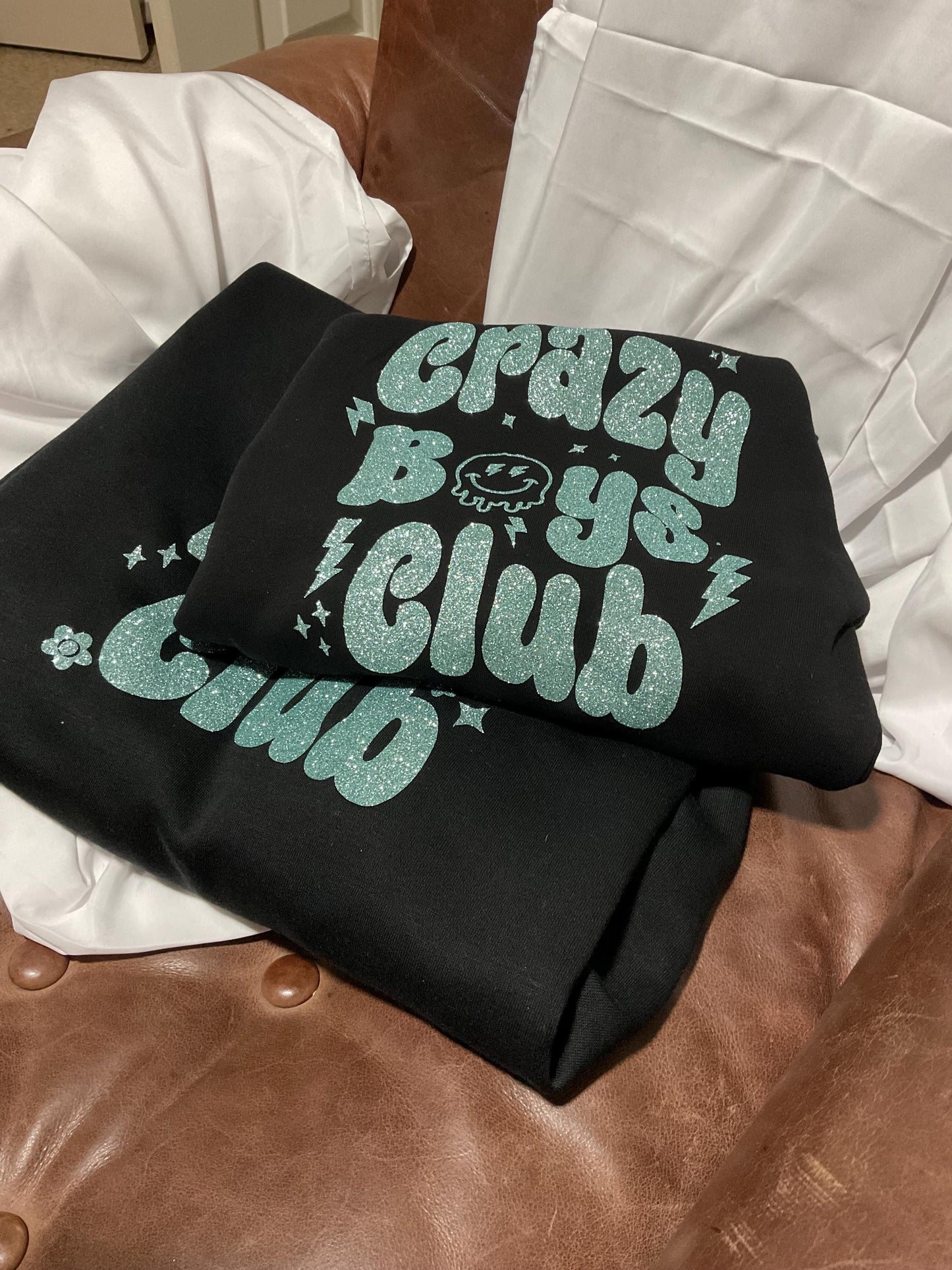Crazy Club Matching kids and mum Mother’s Day sweatshirt - Mother of Mayhem, MoM, family matching jumpers crewneck personalised mum gift