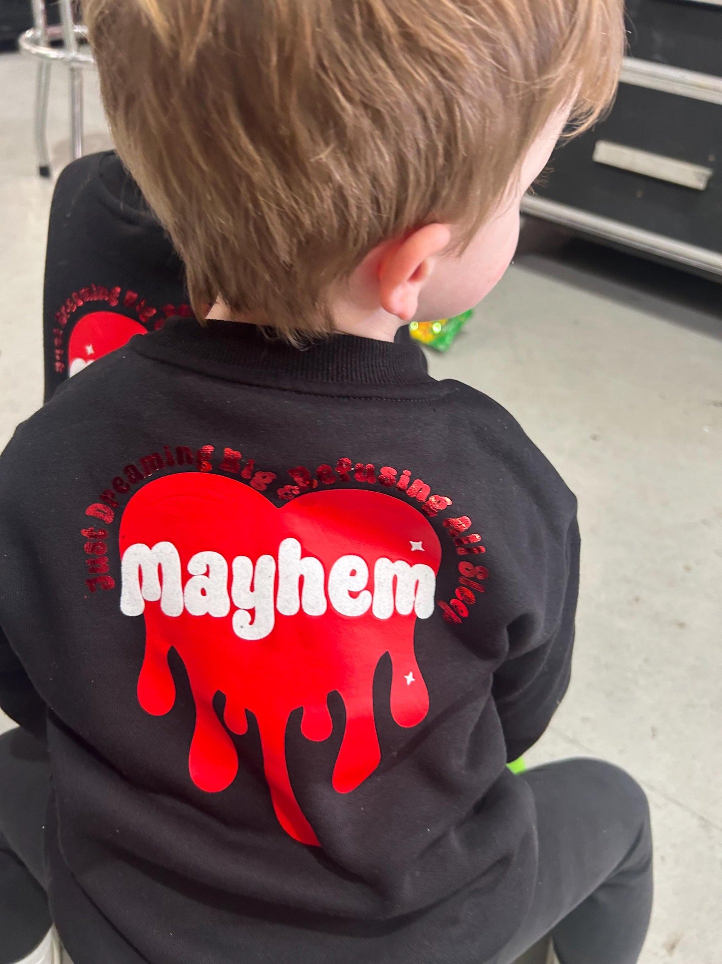 Matching kids Mother’s Day sweatshirt - Mother of Mayhem, Tiny Human Union, MoM, family matching jumpers crewneck personalised mum gift