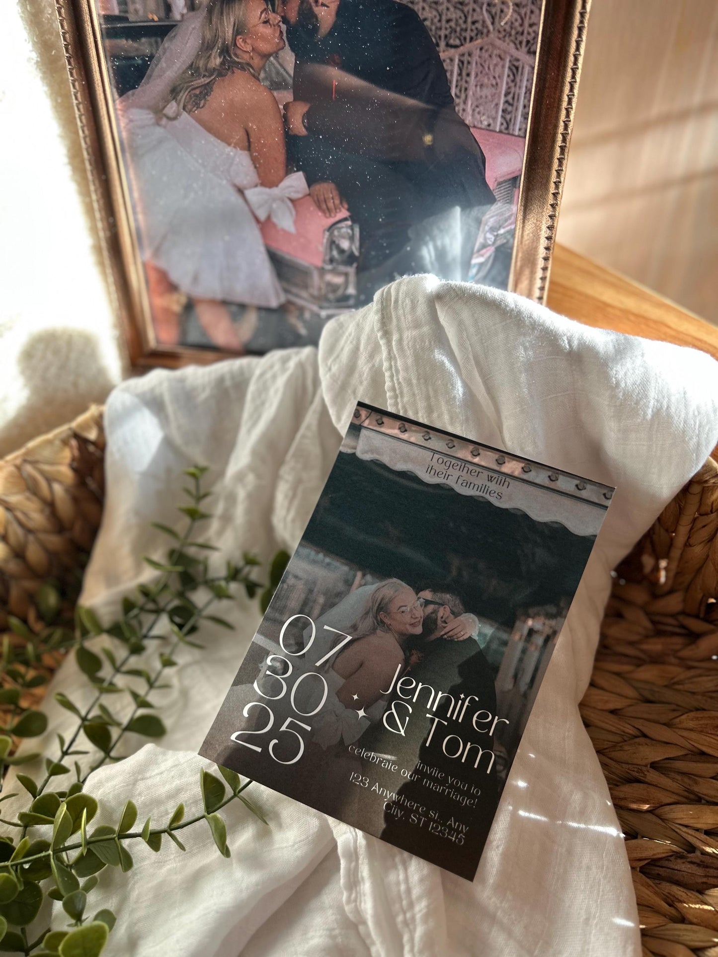 Gorgeous Elopement Announcement Template Wedding Invitation Just Married, Tied The Knot, Secret Wedding Intimate Las Vegas Digital Download