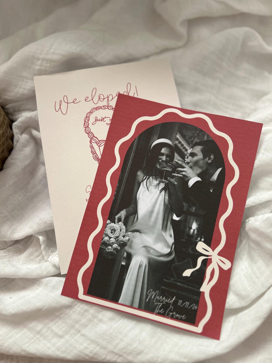 Elegant Digital Elopement Announcement Template elopement invitation just married, tied the knot, secret wedding invitation wedding invite