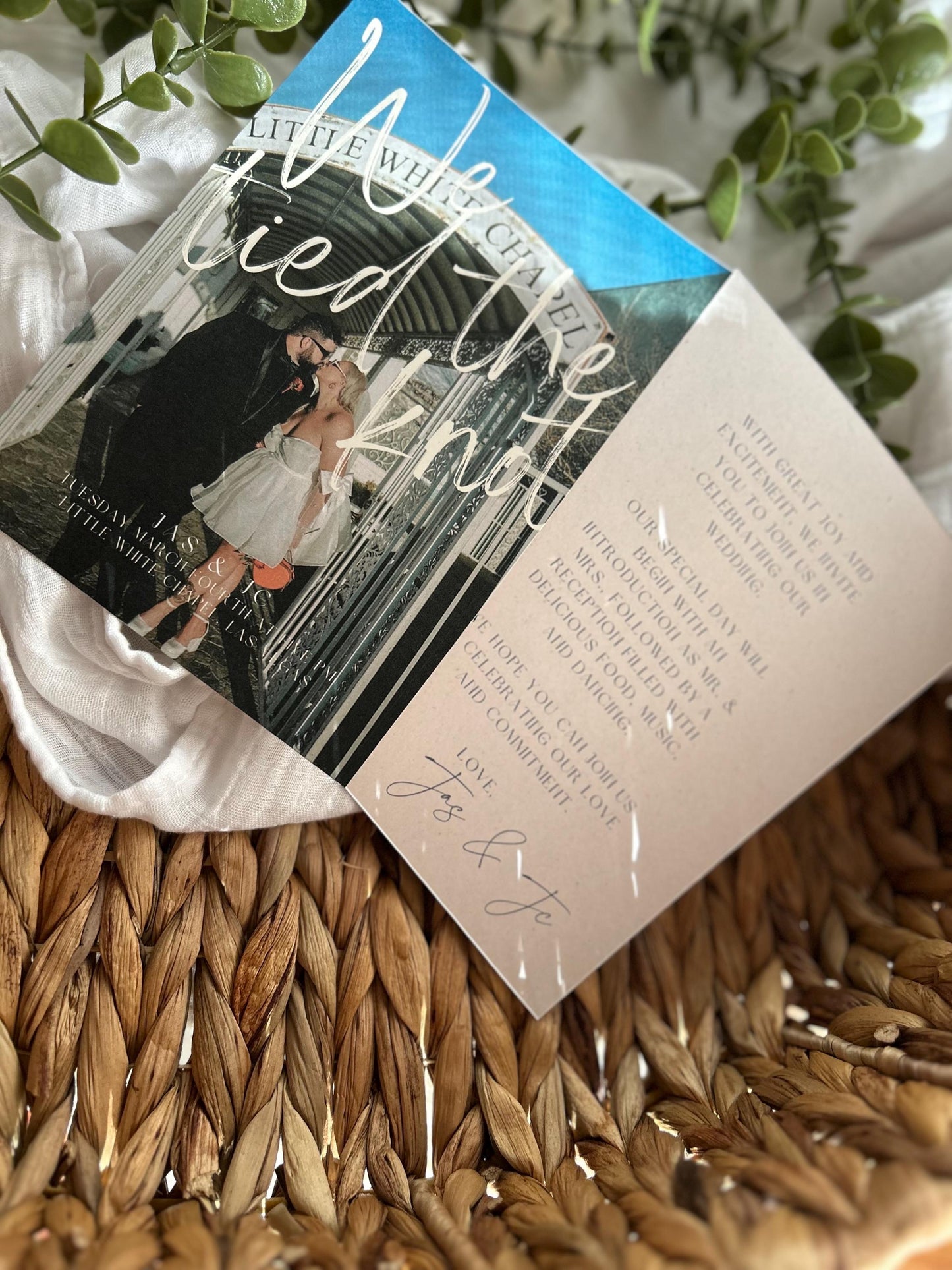 Fun & Modern Digital Elopement Announcement Template elopement invitation just married, tied the knot, secret Las Vegas wedding invite bride
