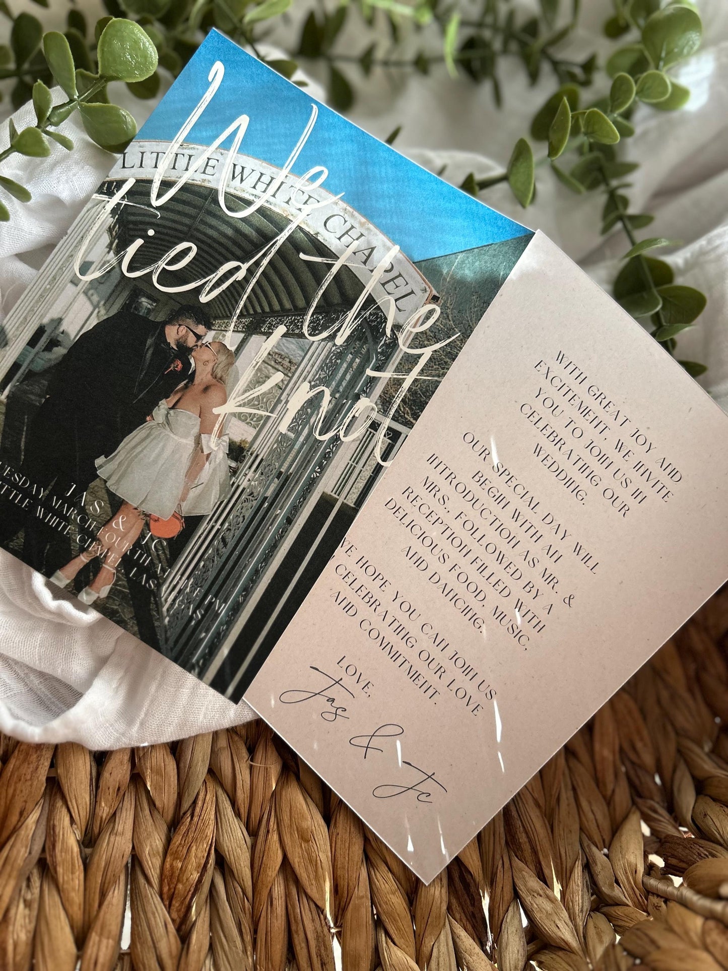 Fun & Modern Digital Elopement Announcement Template elopement invitation just married, tied the knot, secret Las Vegas wedding invite bride