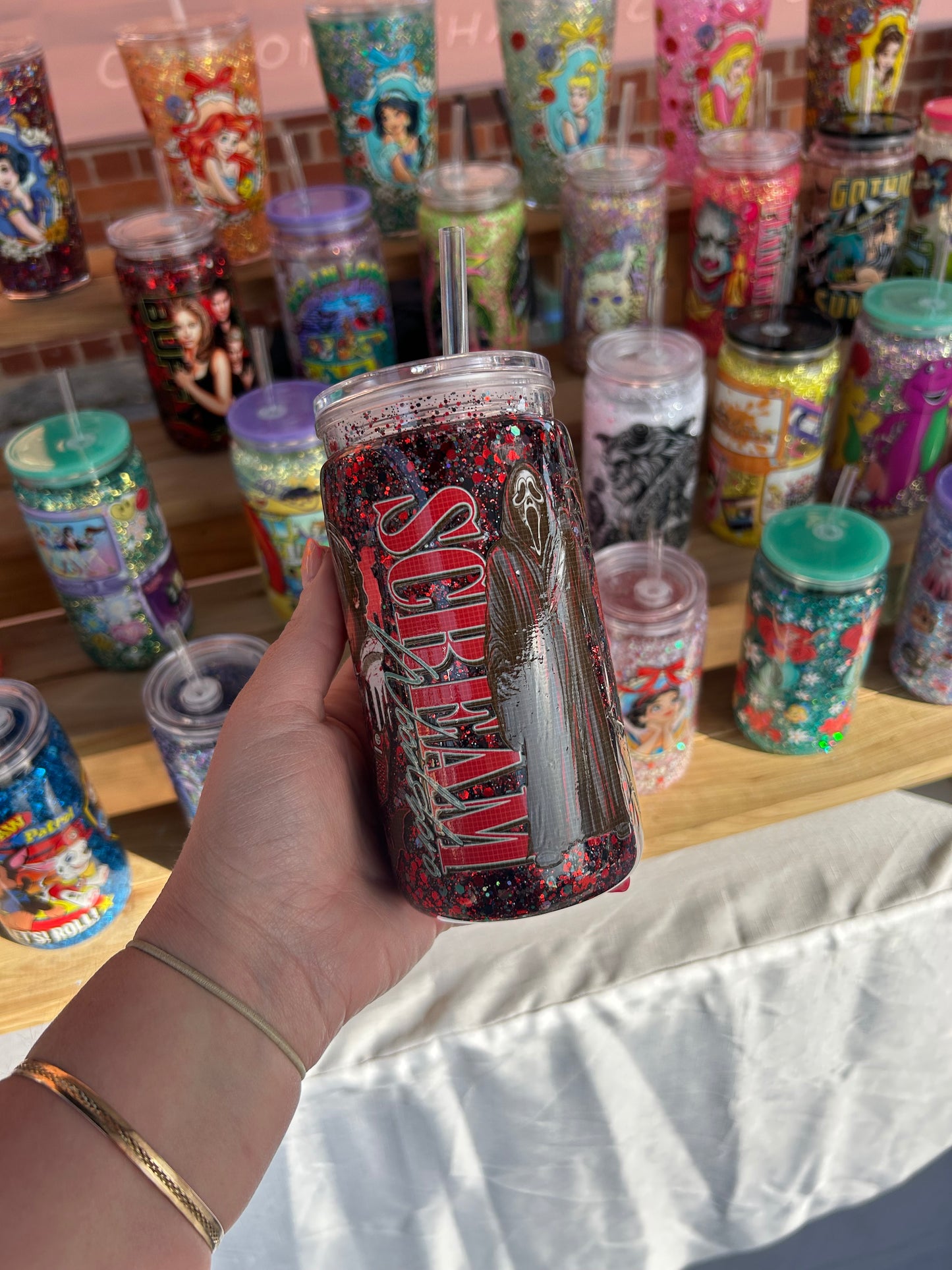 Ghostface Double Walled Acrylic Cup W/ lid & straw