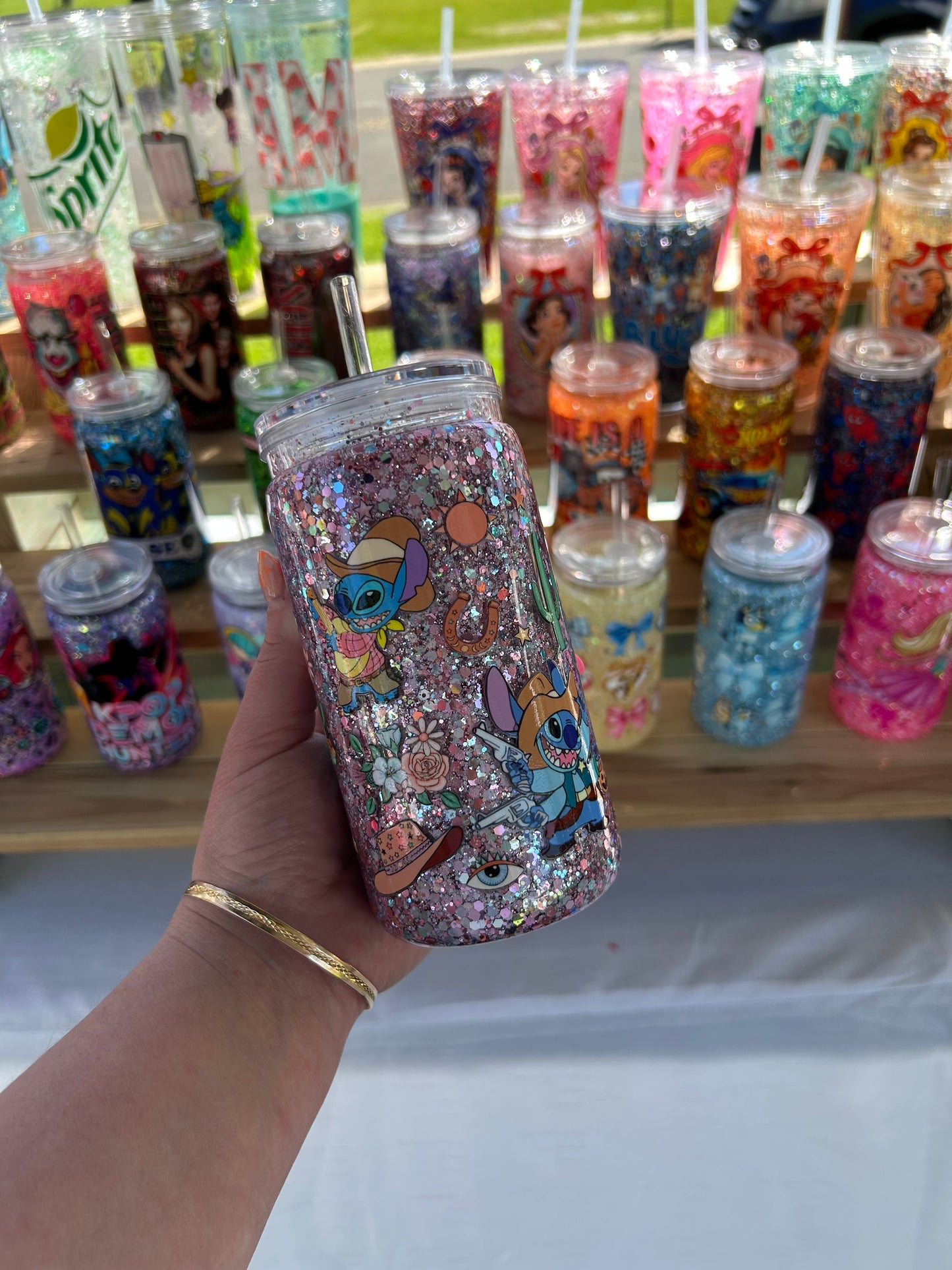 Stitch - Double Walled Acrylic Cup W/ lid & straw