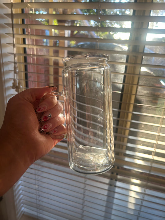 Custom Tall Handled Glass Snowglobe