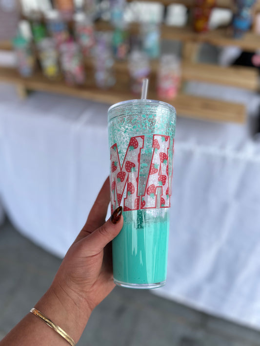 Mama Stadium 24oz Double Walled Acrylic Cup W/ lid & straw