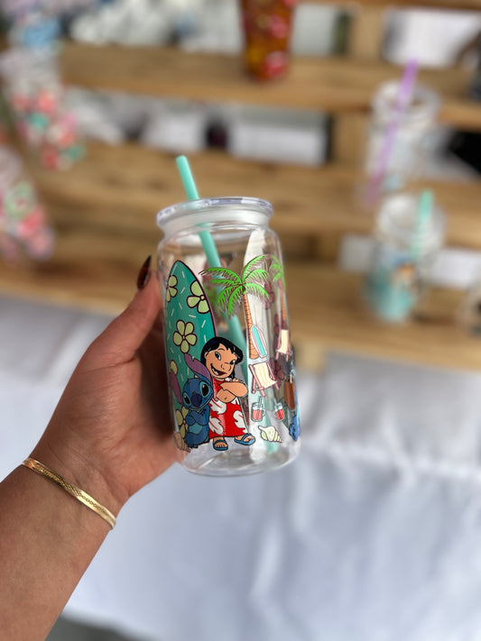Stitch Acrylic Cup W/acrylic lid & straw