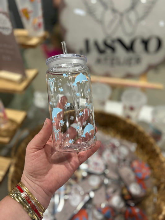 Dolphin Acrylic Tumbler w/lid & straw