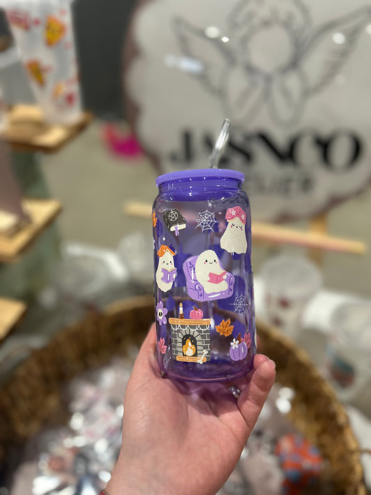Purple Cute Ghost Custom Printed Cup