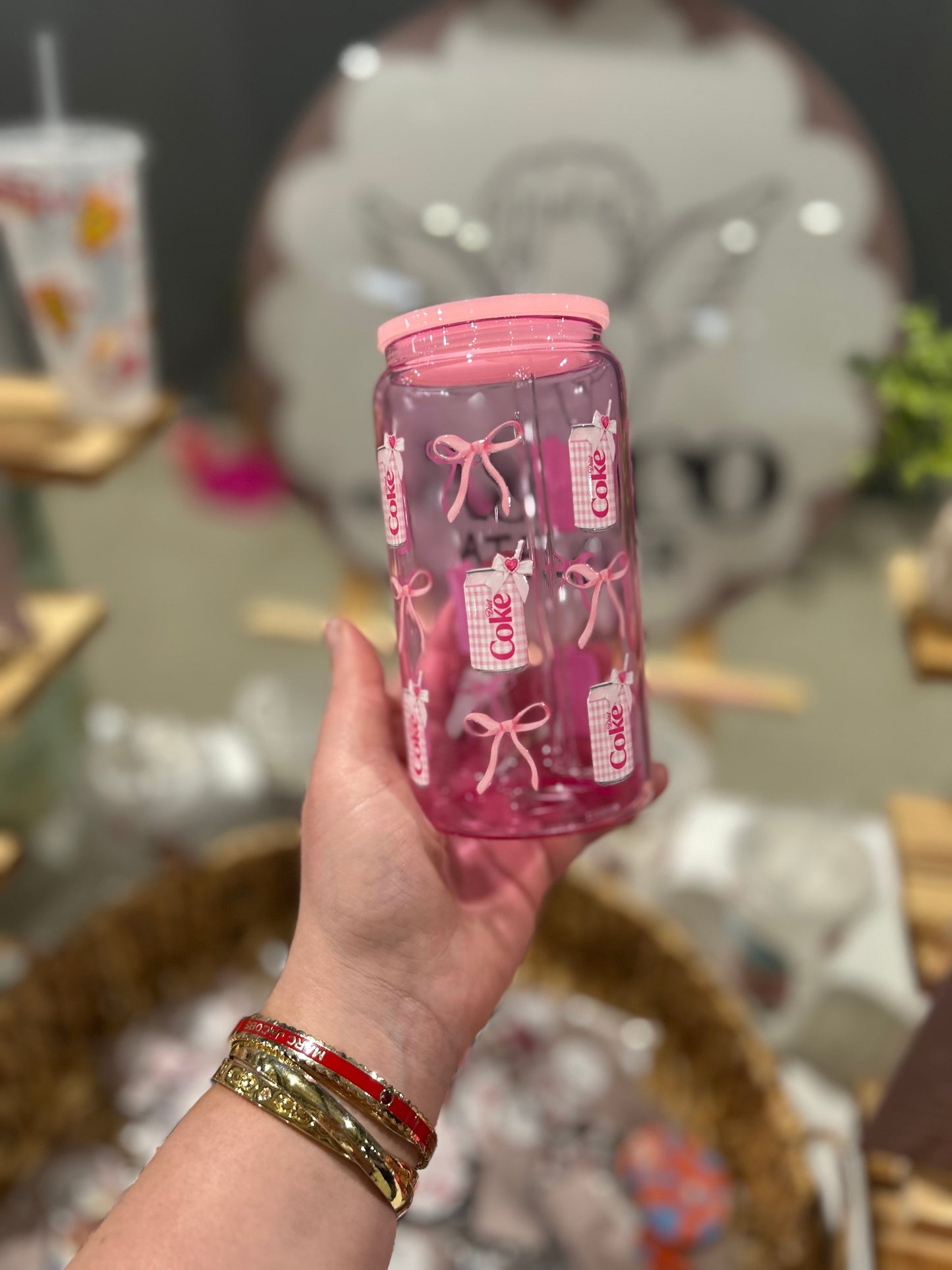 Pink Diet Coke Glass Can