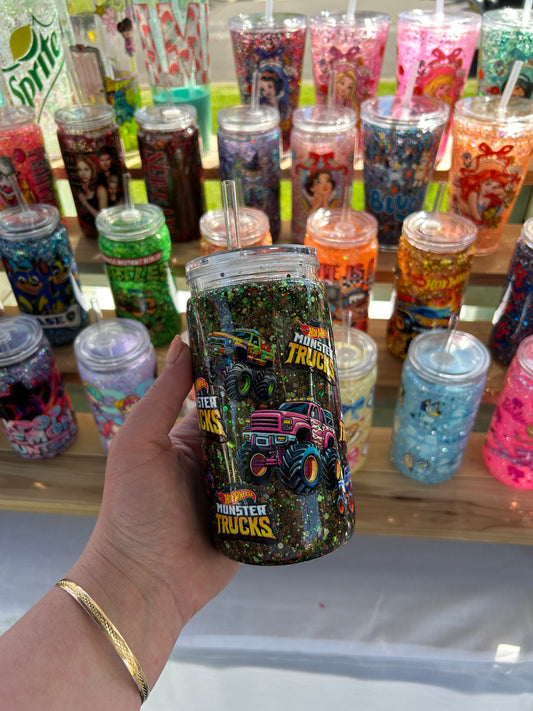 Monster Jam - Double Walled Acrylic Cup W/ lid & straw