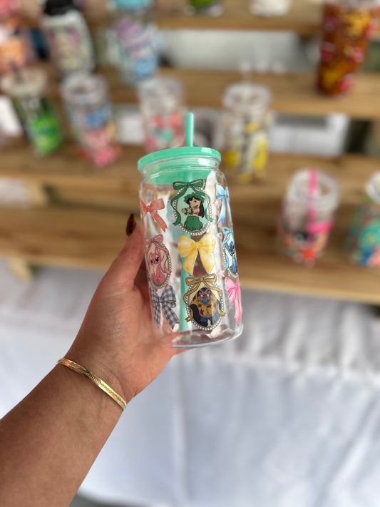 Hawaiian Cuties Acrylic Cup W/acrylic lid & straw