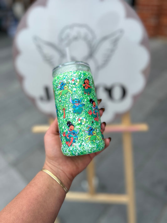 Tropical Stitch Double Walled Acrylic Cup W/ lid & straw