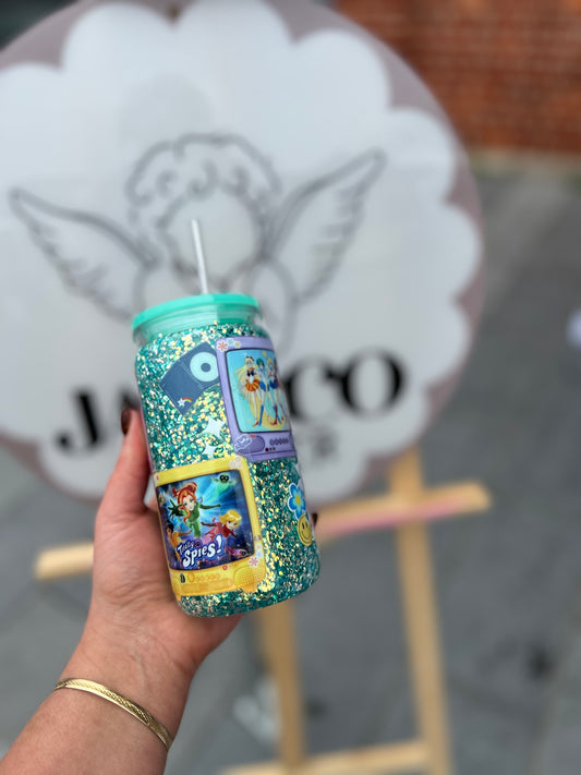 Nostalgic Tv Double Walled Acrylic Cup W/ lid & straw