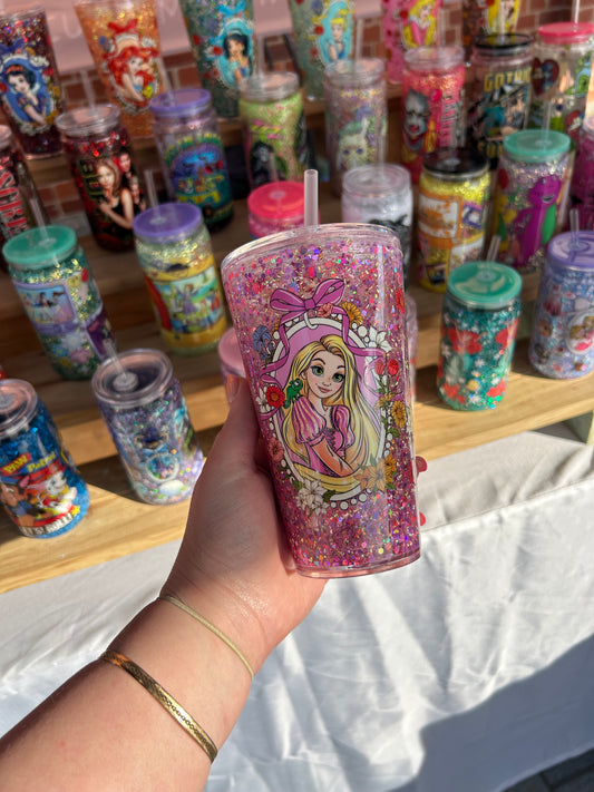 Rapunzel Stadium 16oz Double Walled Acrylic Cup W/ lid & straw