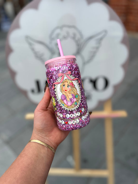 Rapunzel Tangled Double Walled Acrylic Cup W/ lid & straw