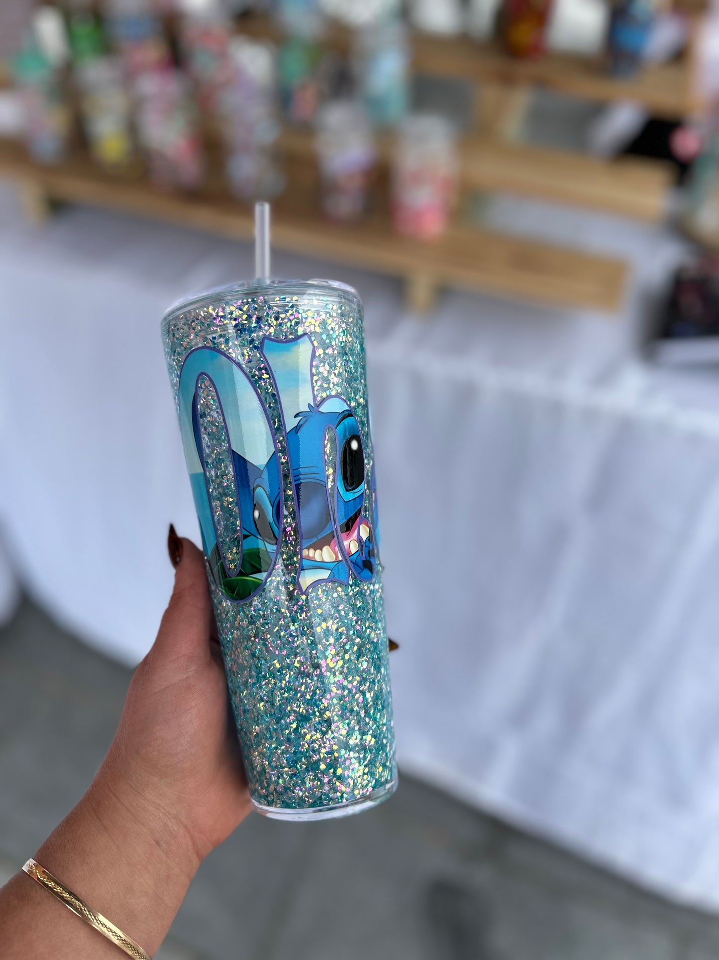 Ohana Stadium 24oz Double Walled Acrylic Cup W/ lid & straw