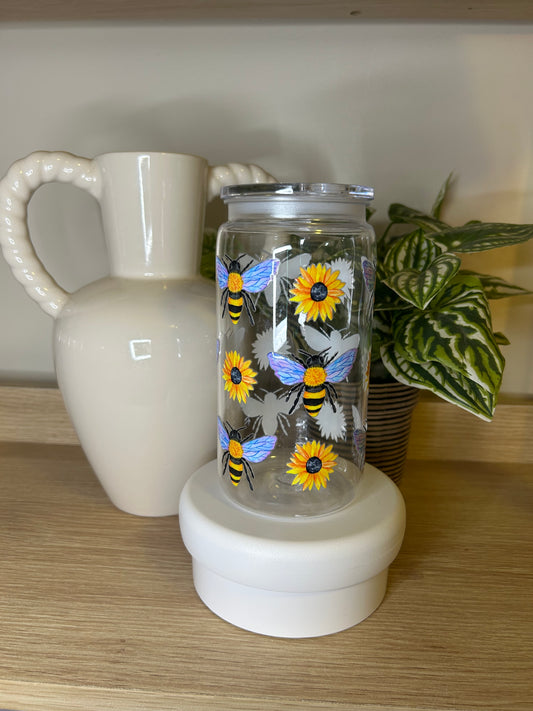 Buzzy Bees 16oz Acrylic Cup W/acrylic lid & straw