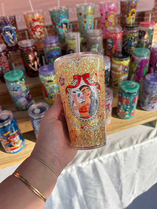 Moana Stadium 16oz Double Walled Acrylic Cup W/ lid & straw