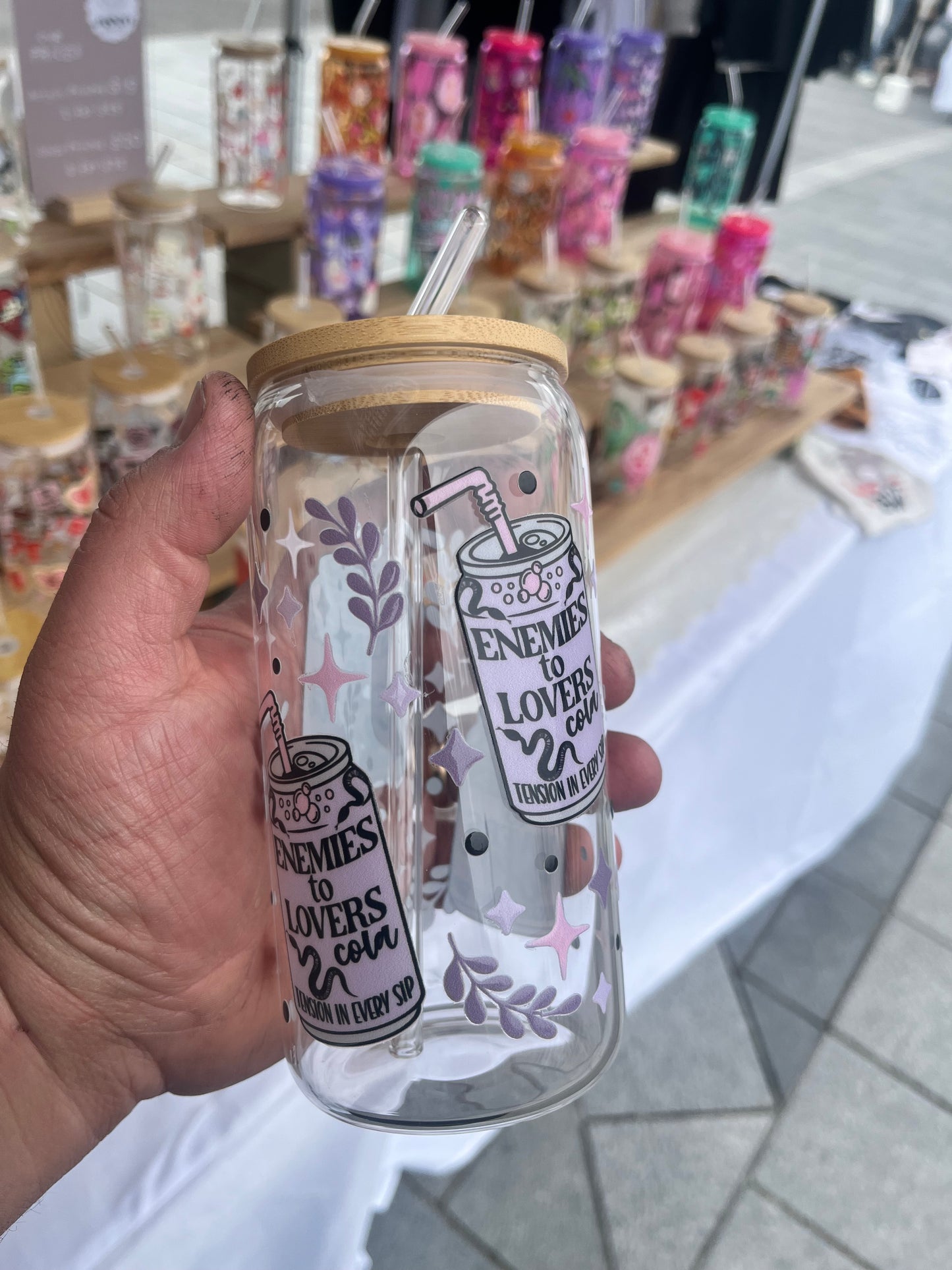 Enemies to Lovers Cup W/bamboo lid & glass straw