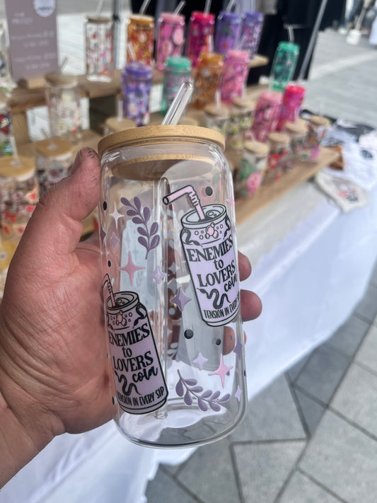 Enemies to Lovers Cup W/bamboo lid & glass straw