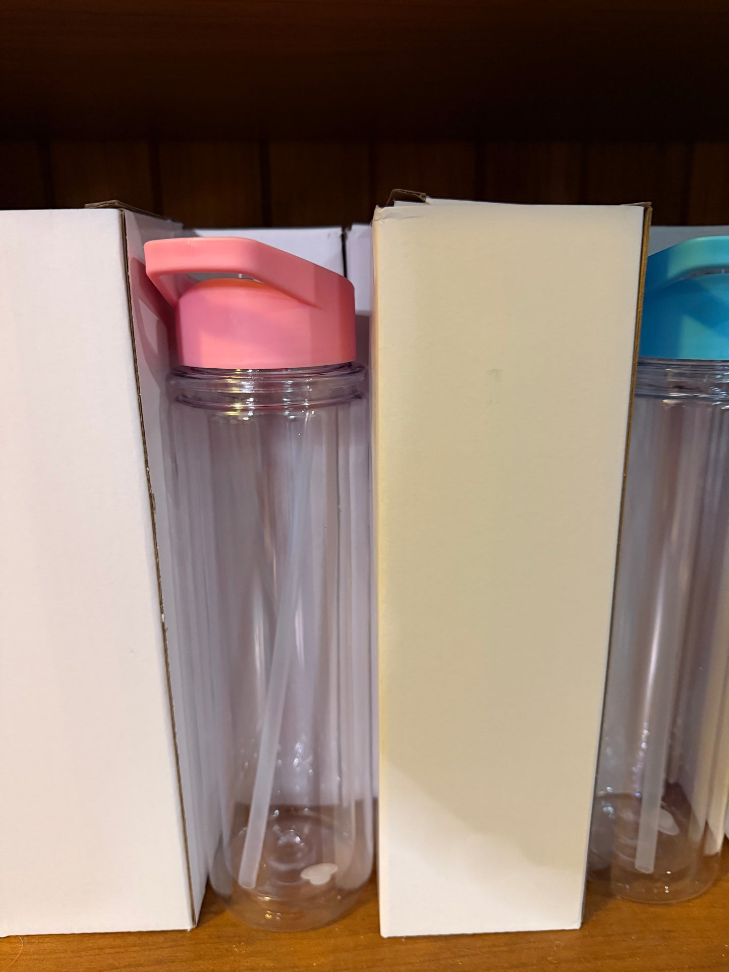 Blank 15oz Tall Acrylic Snowglobe Sipper Lid Drink Bottles